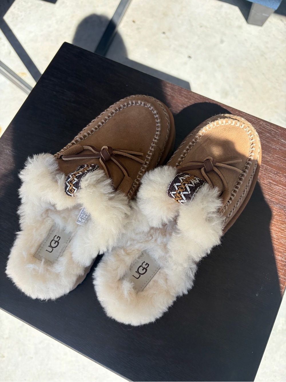 UGG Women’s Chestnut Brown Shearling Lined Moccasins